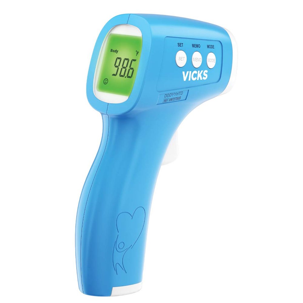 Vicks Non-Contact Infrared Thermometer for Forehead, Food and Bath Fast, Reliable, and Clinically Proven Accuracy for Adults, Babies, Toddlers and Kids