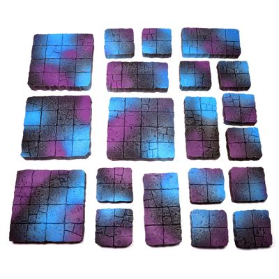 20 Under World Style Dungeon Tiles - Handmade Terrain for Tabletop War Games and TTRPGs