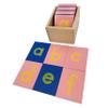 Delmach Montessori Sandpaper Letters | Lowercase | PP Wood Tiles | Vowel Consonant Color Coded | Includes Storage Box view 1