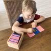 Delmach Montessori Sandpaper Letters | Lowercase | PP Wood Tiles | Vowel Consonant Color Coded | Includes Storage Box view 4