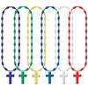 Club Pack of 12 Vibrantly Colored Cross Beaded Party Favors Necklaces 33'' view 1