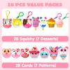 JOYIN 28 Packs Valentine Dessert squishy toys Stress Relief Keychains with Cards for Classroom Exchange Prizes, Fidget Toy Valentines Greeting Cards, Valentine Party Favors, Exchange Gifts view 2
