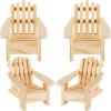 Sumind 4 Pieces Wood Adirondack Style Miniature Chair Doll House Wooden Dollhouse Model Chairs for Dollhouse Accessories Furniture Christmas Decoration view 1