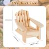 Sumind 4 Pieces Wood Adirondack Style Miniature Chair Doll House Wooden Dollhouse Model Chairs for Dollhouse Accessories Furniture Christmas Decoration view 2