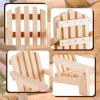 Sumind 4 Pieces Wood Adirondack Style Miniature Chair Doll House Wooden Dollhouse Model Chairs for Dollhouse Accessories Furniture Christmas Decoration view 3