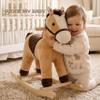 Rock My Baby Rocking Horse, Rocking Animal with Realistic Sound, Stuffed Rocker for Toddlers 18M+, Soft Filling Ride on Pony, Light Brown Horse, CPC Certified view 2
