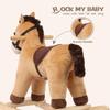 Rock My Baby Rocking Horse, Rocking Animal with Realistic Sound, Stuffed Rocker for Toddlers 18M+, Soft Filling Ride on Pony, Light Brown Horse, CPC Certified view 4