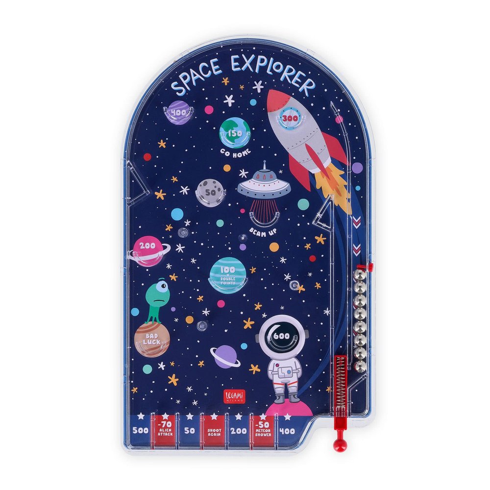 Legami - Mini Pinball, Portable Game, 7 x 11.4 inches, Space Theme, PBG0004