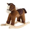 Rock My Baby Rocking Horse, Dark Brown Horse Rocker for Toddlers 18M+, Plush Ride on Horse Toy with Realistic Sound,Soft Stuffed Filling, CPC Certified view 1