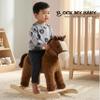 Rock My Baby Rocking Horse, Dark Brown Horse Rocker for Toddlers 18M+, Plush Ride on Horse Toy with Realistic Sound,Soft Stuffed Filling, CPC Certified view 2