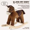 Rock My Baby Rocking Horse, Dark Brown Horse Rocker for Toddlers 18M+, Plush Ride on Horse Toy with Realistic Sound,Soft Stuffed Filling, CPC Certified view 3