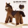 Rock My Baby Rocking Horse, Dark Brown Horse Rocker for Toddlers 18M+, Plush Ride on Horse Toy with Realistic Sound,Soft Stuffed Filling, CPC Certified view 4