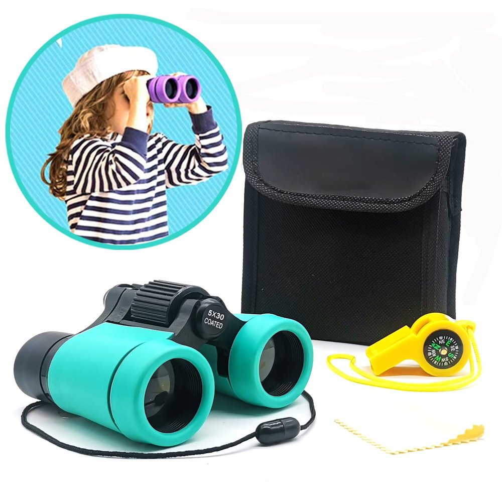 Binoculars for Kids Best Gifts for 3-12 Years Boys Girls High-Resolution Optics Shockproof Mini Kids Binocuolars Toys Folding Small Telescope for Bird Watching Camping Outdoor Play