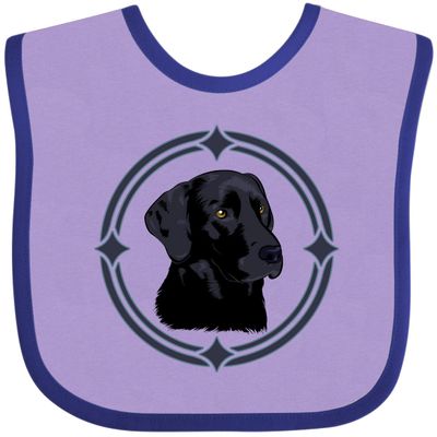 inktastic Labrador Retriever Black Lab Baby Bib Lavender and Purple 3db37