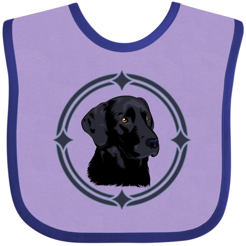 inktastic Labrador Retriever Black Lab Baby Bib Lavender and Purple 3db37