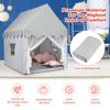 Costzon Kids Play Tent, Large Playhouse w/Washable Mat, Windows, Solid Wood Frame, Indoor Outdoor Princess Tent for Children Boys & Girls, Castle Fairy Tent, Holiday Birthday Gift (Gray) view 4
