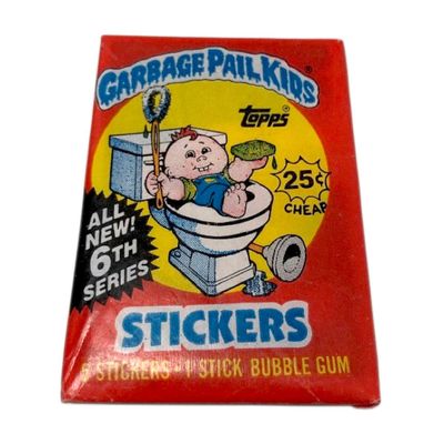 Garbage Pail Kids 1986 Topps Original 6th Series Unopened Wax Pack, 5 Cards, Trading Card Pack