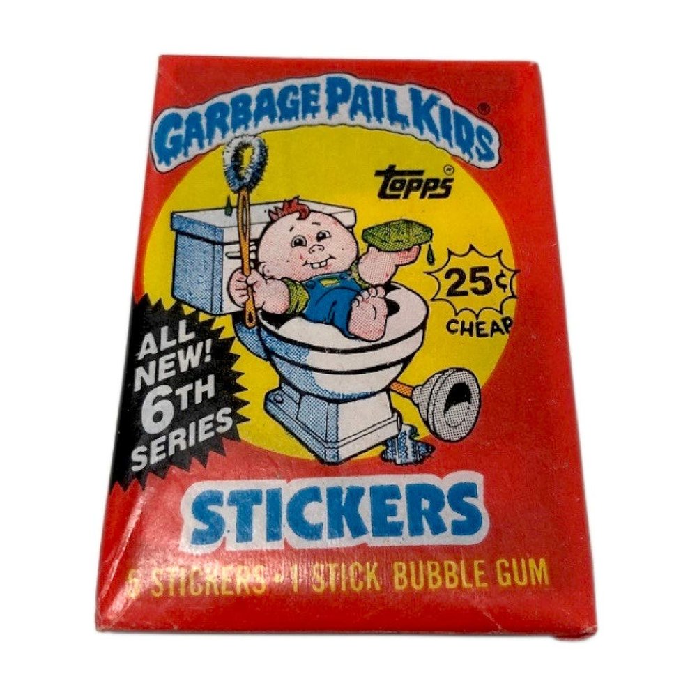 Garbage Pail Kids 1986 Topps Original 6th Series Unopened Wax Pack, 5 Cards, Trading Card Pack