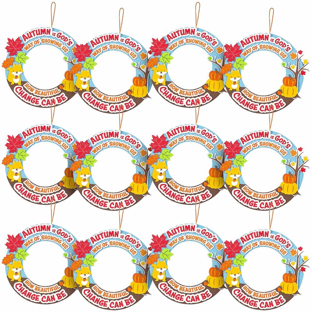 Fun Express Autumn Change Wreath CK - Craft Kits - 12 Pieces