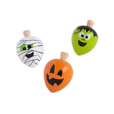 Halloween Wood Spin TOP - Toys - 12 Pieces