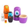 Fun Express Halloween Nesting Dolls - Russian Matryoshka Style Wooden Stacking Dolls Set of 5 | Kids Halloween Decor & Educational Nesting Toys for Toddlers 1-3 | Small Dolls for Girls & Boys Gift view 1