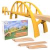 ORBRIUM Wooden Train Tracks Accessories Super Long Double Span Arch Bridge ~ 5 Ft Long for Wooden Railway Wood Toy Train Montessori STEM Toys Compatible with Thomas The Tank Brio Melissa and Doug view 1