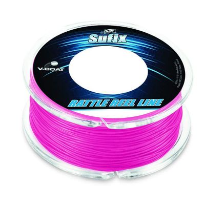 Sufix Rattle Reel V-Coat 30 lb Hot Pink