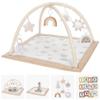 Mallify Washable Tummy Time Mat, Deluxe Baby Play Mat, Baby Play Gym with 6 Featured Toys and 12 Milestone Cards, Baby Gym for Infant & Toddler, Baby Play Mats for Floor, Non Slip Play Mat view 1