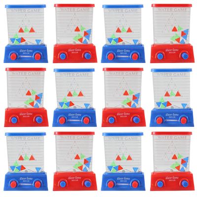 Curious Minds Busy Bags 12 Small Water Games Triangle Challenge - Push Button to Put Triangles in Slot - Hand Held Travel Arcade Game Party Favor (Bulk - 12 Water Games)