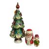 BuyRussianGifts Small Christmas Tree Authentic Russian Nesting Dolls Handcrafted Nesting Set of 3 Stacking Dolls 6 inch Tall view 2