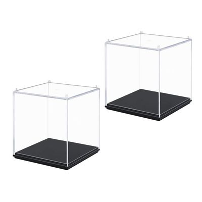 Odoria 2Pcs Clear Acrylic Display Box Case 3.7" Cube for Tennis Figure Display