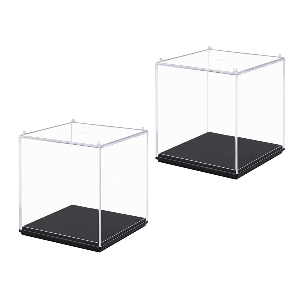 Odoria 2Pcs Clear Acrylic Display Box Case 3.7" Cube for Tennis Figure Display