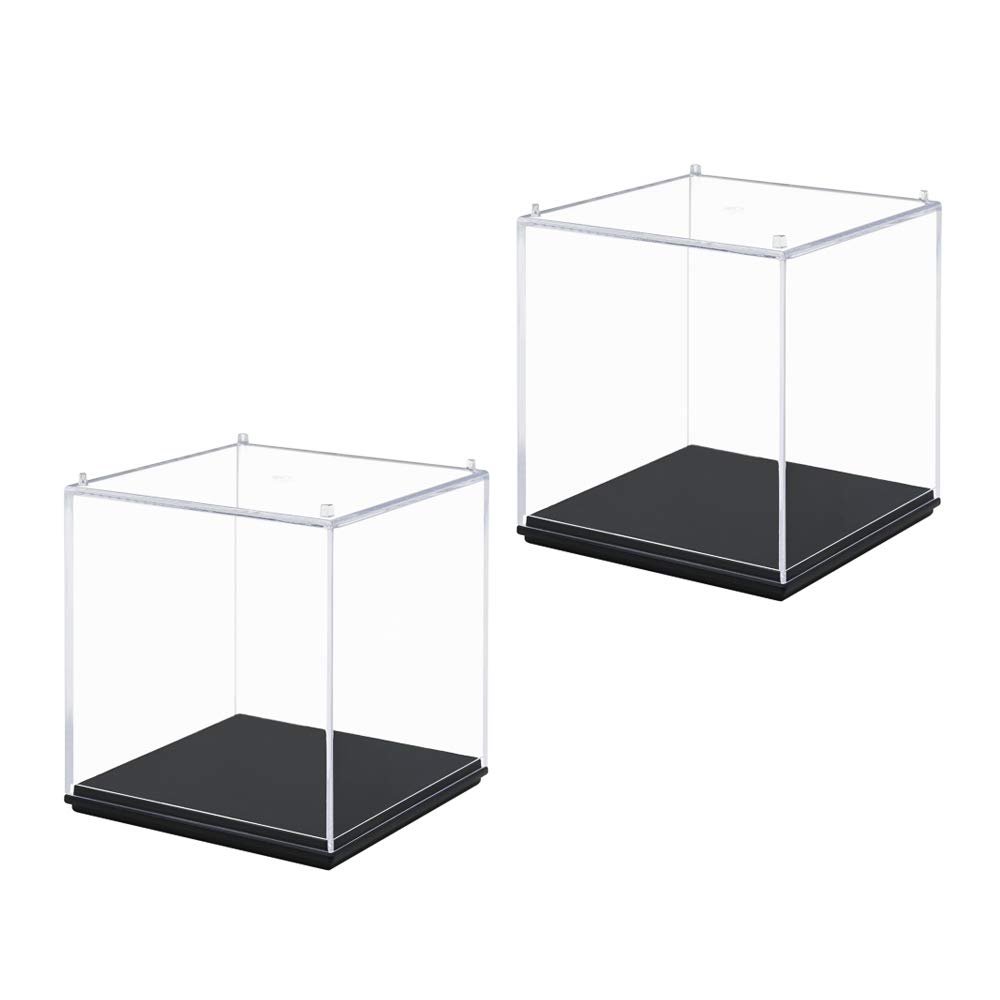 Odoria 2Pcs Clear Acrylic Display Box Case 2.6" Cube for Tennis Figure Display