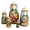 Santa Russian Nesting Doll Nutcracker Fairytale Story Handcrafted Matryoshka. 7 Inch Tall view 4