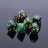 CREEBUY Polyhedral DND Dice Set Glitter Dice for Dungeon and Dragons D&D RPG Role Playing Games Green Mix Black Nebula Dice view 3