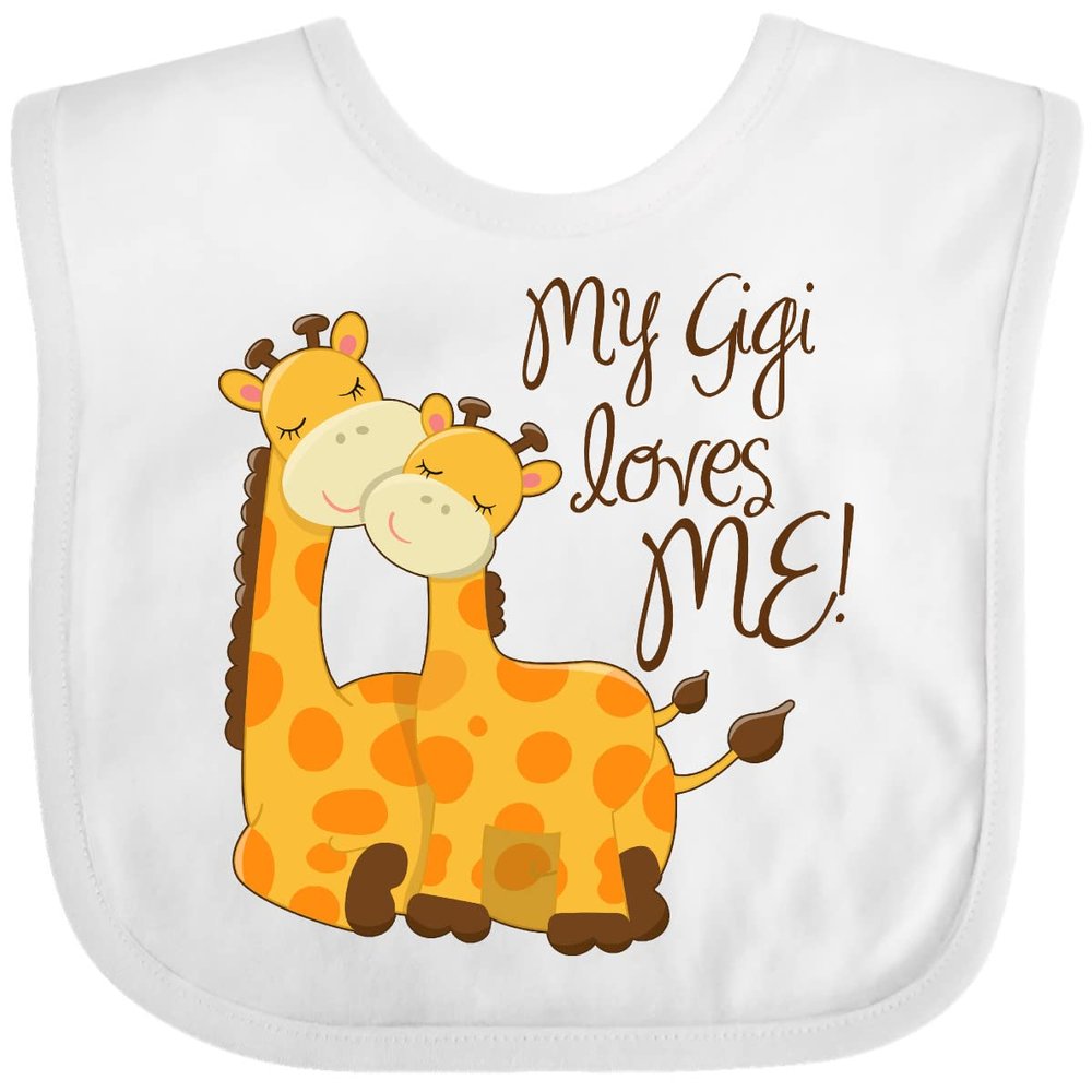 inktastic My Gigi Loves Me Baby Bib White 265c7