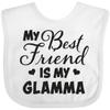 inktastic My Best Friend Is My Glamma with Hearts Baby Bib White 2e8b5 view 1
