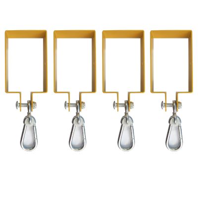 Hi Flame Heavy Duty Steel Swing Hangers for Wooden Sets Includes Snap Hooks. for Connecting to a 4"x6" Beam (Yellow, Set of 4)