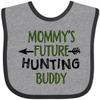 inktastic Mommys Future Hunting Buddy Baby Bib Heather and Black 31a1a view 1