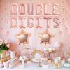 10th Birthday Decoration Girl Rose Gold Double Digits 10 Birthday Decorations with Number 10 Balloons Hanging Swirls Cake Topper view 4
