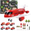 Coolplay Red Airplane Toy Set - Rescue Fire Truck & Ambulance Car with Lights & Sound for Boys 3-6 Years view 1