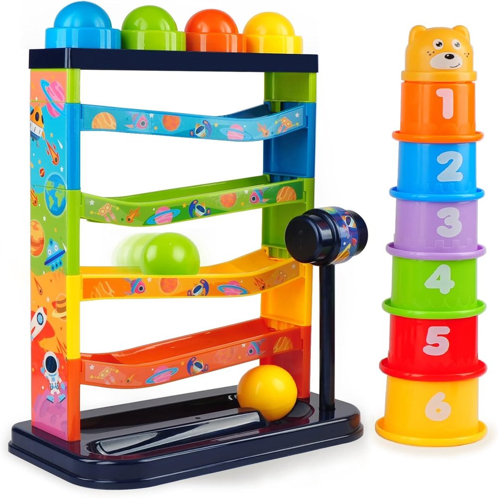 YVV Pound a Ball for Toddlers Boys and Girls STEM Developmental Educational Fun Learning Toy,Activity Toys,Hammer Pounding Toy Exercise Kids,Great Birthday Gift