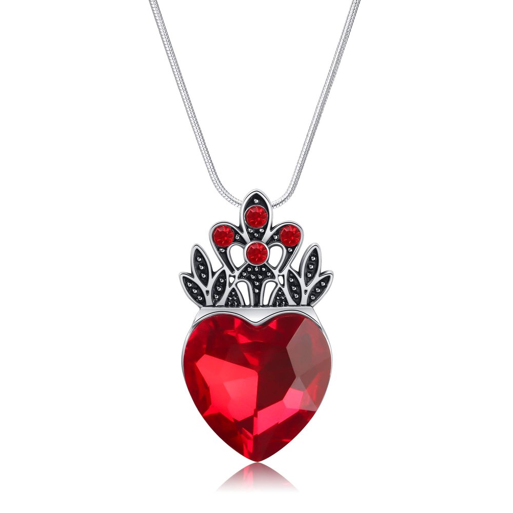 FRTTVM Evie Red Heart Necklace Descendant Princess Costume Queen of Hearts Fan Jewelry For Teens Halloween Parties