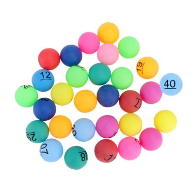 PRETYZOOM 30 Pcs Numbered Raffle Balls 1 to 40 Multicolor 1.57 Inch Bingo Balls for Party Games and Lottery Drawings