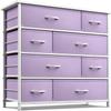 Sorbus Dresser with 8 Drawers - Furniture Storage Chest for Kids, Teens, Bedroom, Nursery, Playroom, Clothes, Toys - Steel Frame, Wood Top, Fabric Bins (Purple) view 1