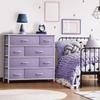 Sorbus Dresser with 8 Drawers - Furniture Storage Chest for Kids, Teens, Bedroom, Nursery, Playroom, Clothes, Toys - Steel Frame, Wood Top, Fabric Bins (Purple) view 2