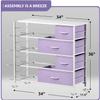 Sorbus Dresser with 8 Drawers - Furniture Storage Chest for Kids, Teens, Bedroom, Nursery, Playroom, Clothes, Toys - Steel Frame, Wood Top, Fabric Bins (Purple) view 3