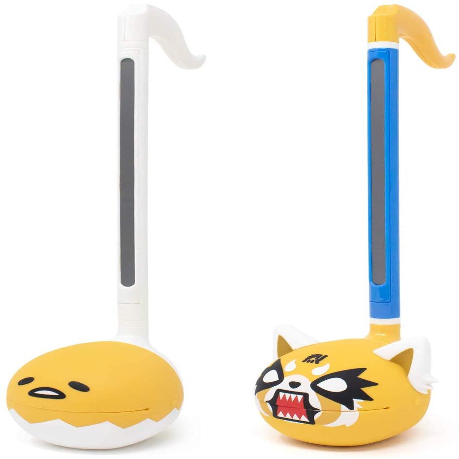 Otamatone Sanrio Special Edition (2 Pc. Set - Aggretsuko Rage + Gudetama) - Fun Electronic Musical Toy Instrument by Maywa Denki (Official Licensed) [Includes Song Sheet and English Instructions]