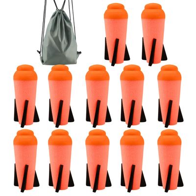 Ruibytree Mega Missile Refill for Nerf N-Strike Elite Series,12 Packs,Compatible Darts Mega Missile Refill Bullets Foam Rockets for Nerf Party (Orange)