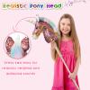 HollyHOME Sequin Unicorn Stick Horse Handcrafted Hobby Horse on a Stick with Wood Wheels Real Pony Neighing and Galloping Sounds Plush Unicorn Toy Pink 36 Inches(AA Batteries Required) view 2